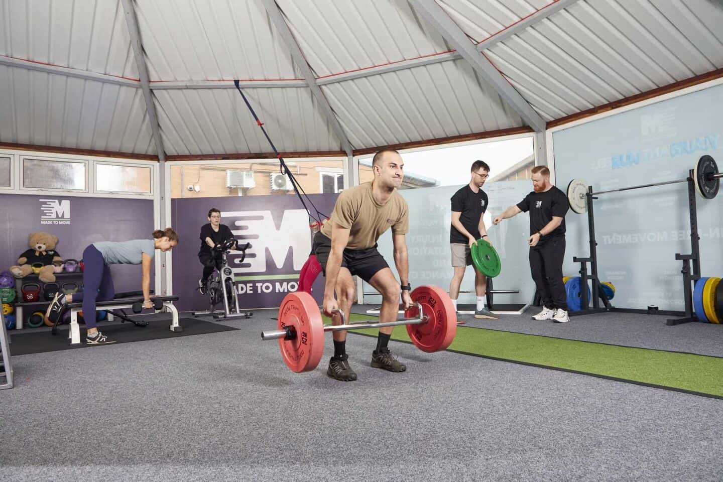 Clients use our private gym hire space